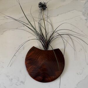 Vintage Handmade Mahogany Wooden Vase